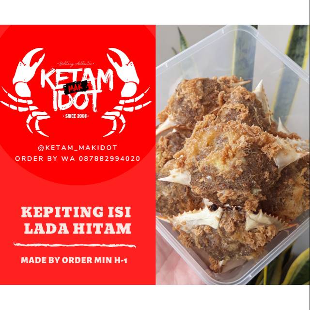 

Ketam Mak Idot Lada Hitam/ Blackpepper (isi 10pcs /box) + sambal cocolan