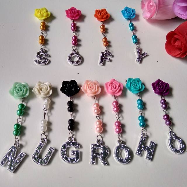 Bros dagu mawar inisial huruf lusinan