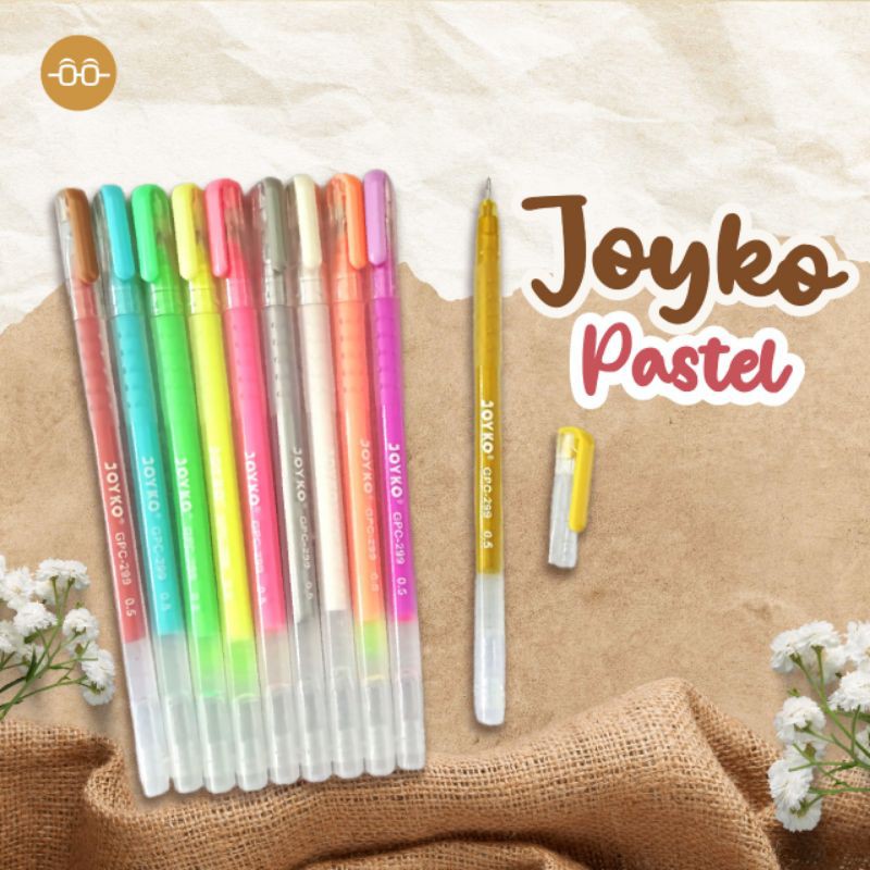 

Joyko gel pen pastel tip 0.5 ,10 warna ecer