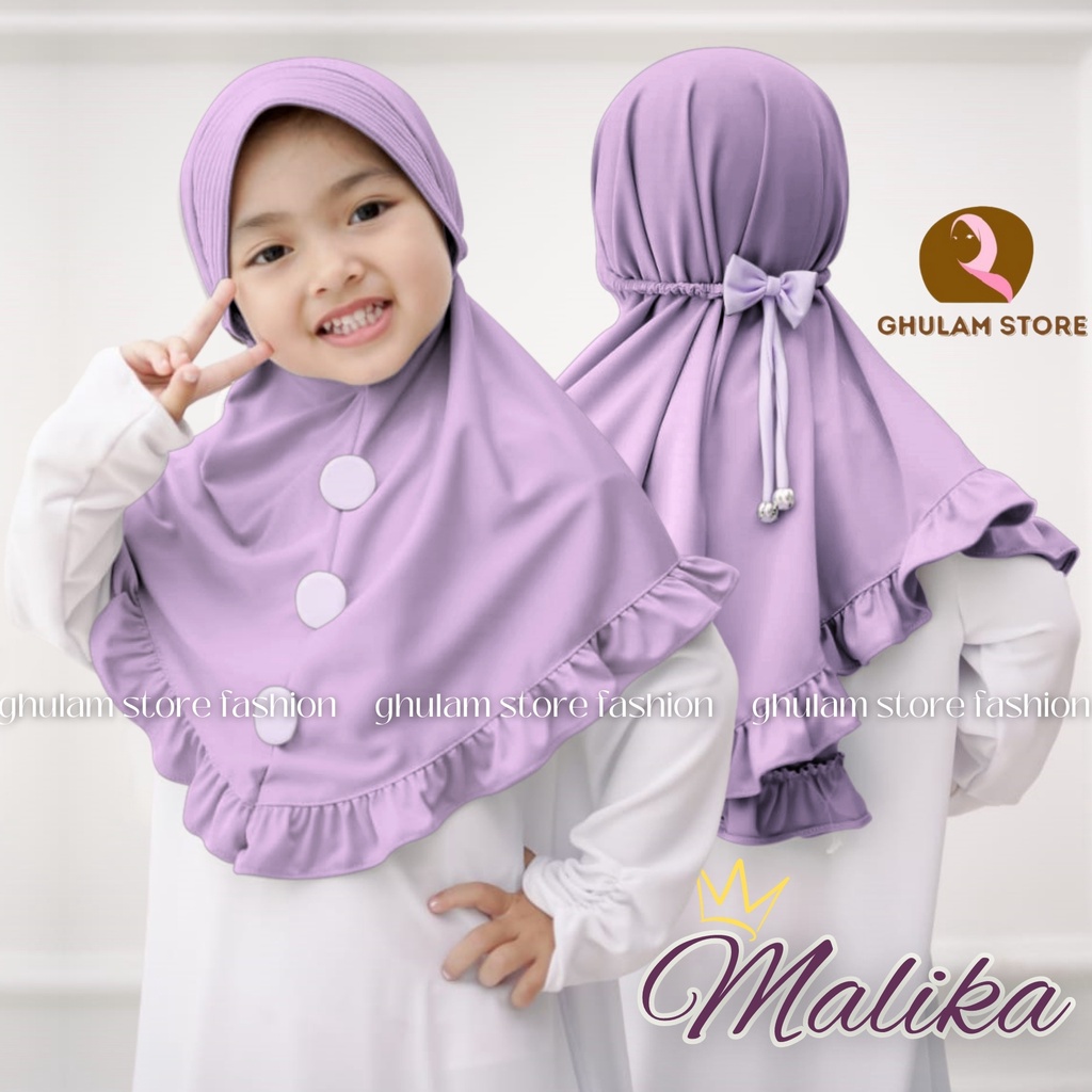 Jilbab Hijab Anak TK Malika Pita Karet / Hijab Anak TK Kekinian / Hijab Anak TK Ped Tali Pita Karet 