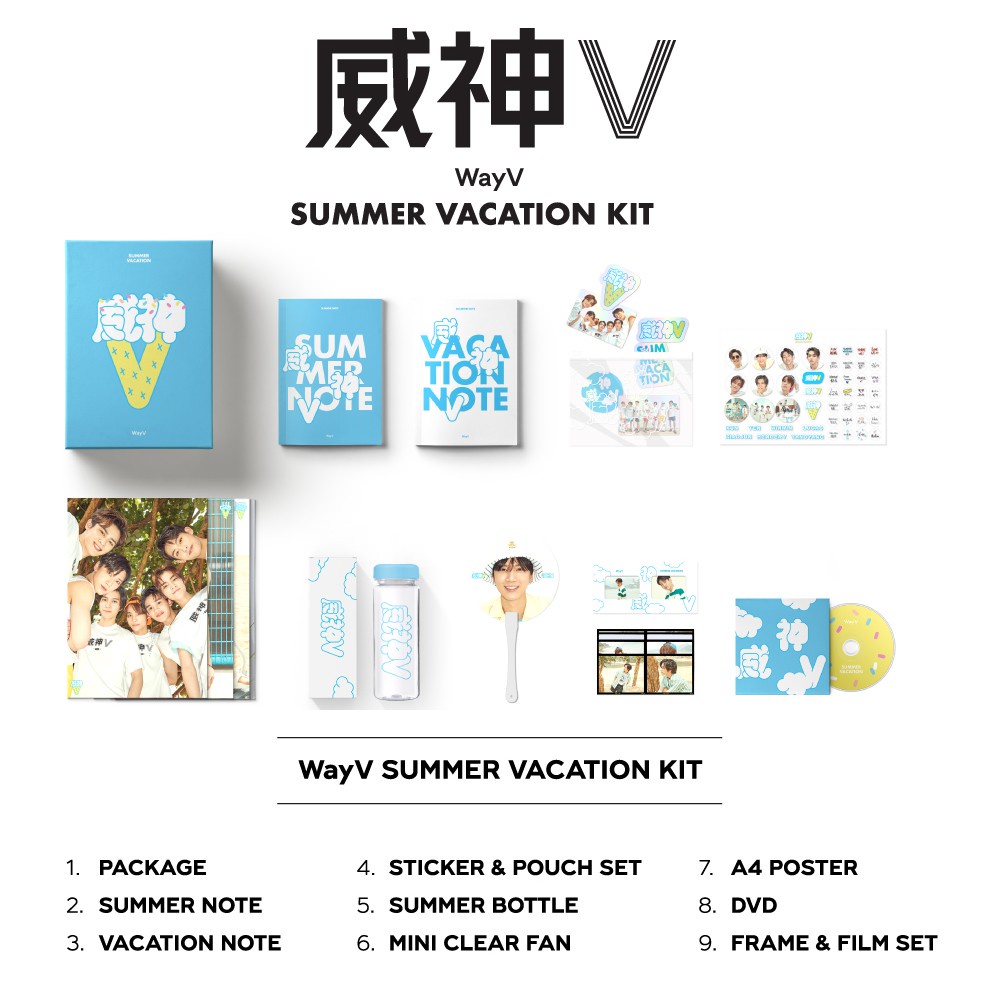 [READY STOCK] WayV 2019 Summer Vacation Kit Benefit Withdrama Member Set Hendery WInwin Xiaojun Ten 