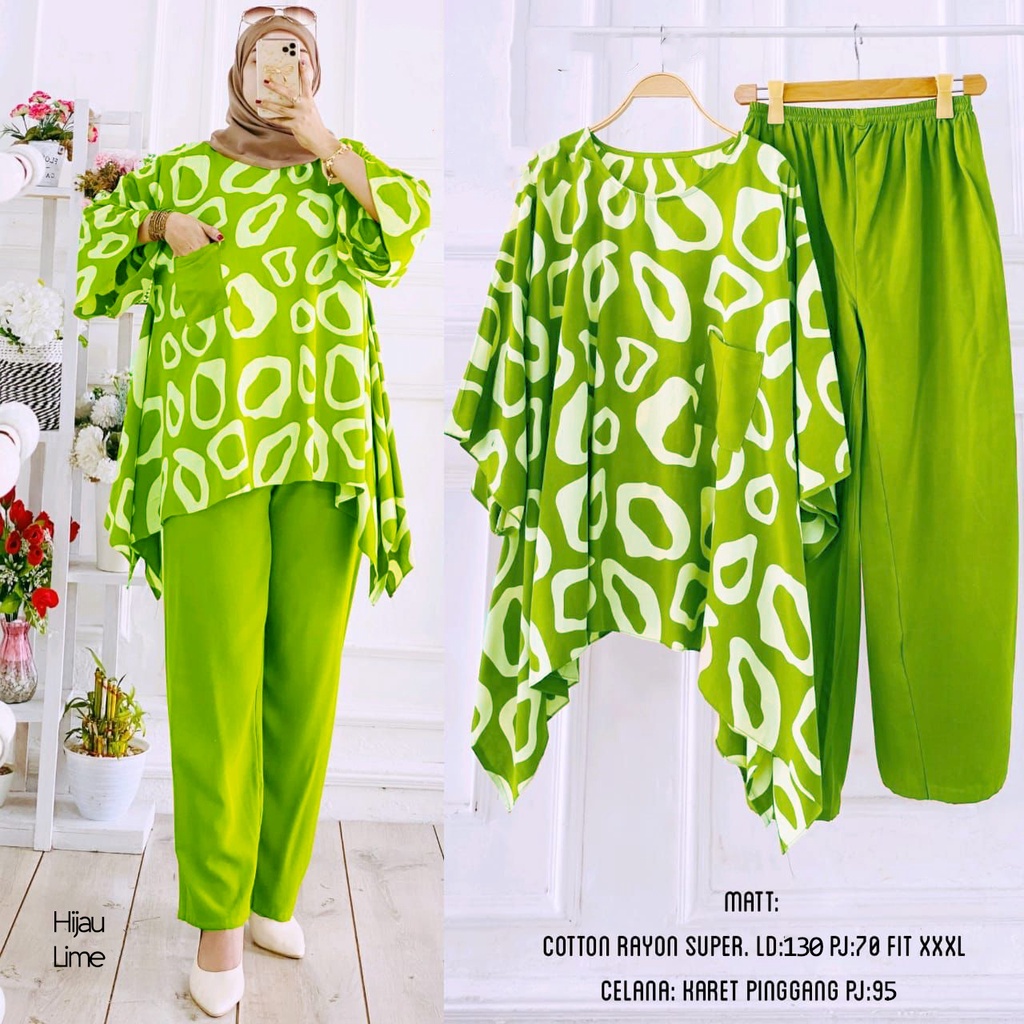 SET WAKA ORIGINAL/ONE SET RAYON SUPER JUMBO FIT XXXL/STELAN TIE DYE/ONE SET RAYON SUPER LGN PANJANG