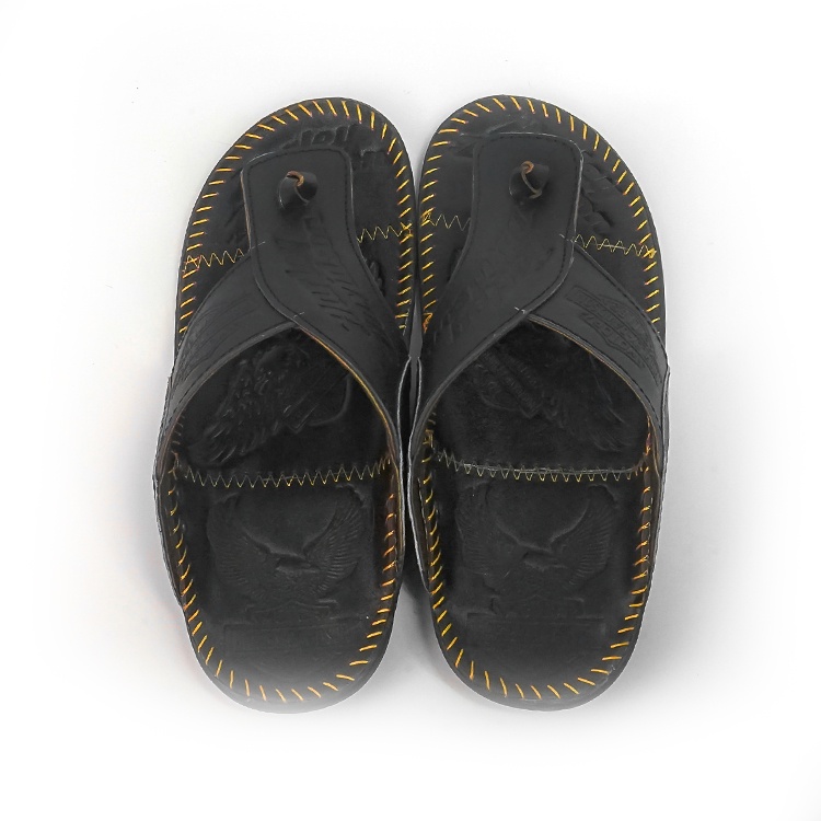 Sandal Kulit Asli - Sandal Kulit Pria Harley Davidson - Sandal Casual - Sandal Jepit T