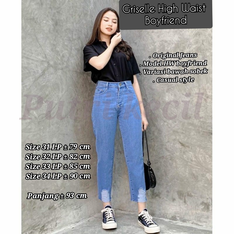 GRISELLE HW BOYFRIEND JEANS TEBAL VARIASI SOBEK