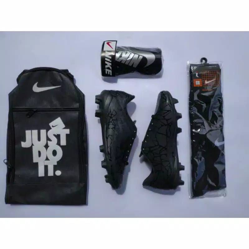 Paket komplit sepatu bola nikke tempo mercurial x termurah sepatu sepakbola hypervenom,promo1212-Spes hitam