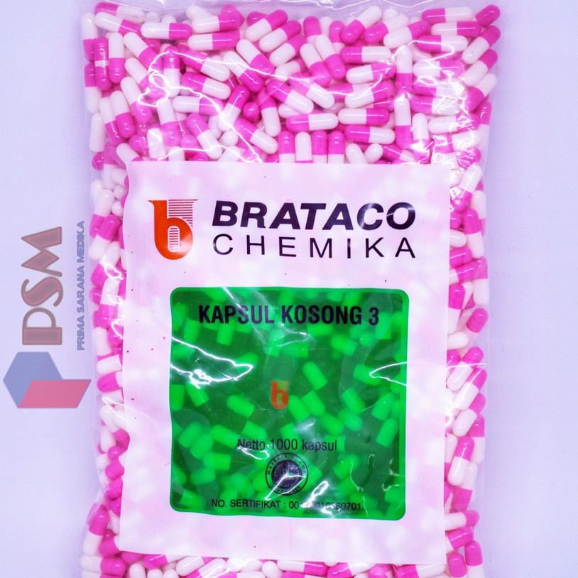 Bungkus / Cangkang Kapsul Kosong Ukuran 3 - Brataco