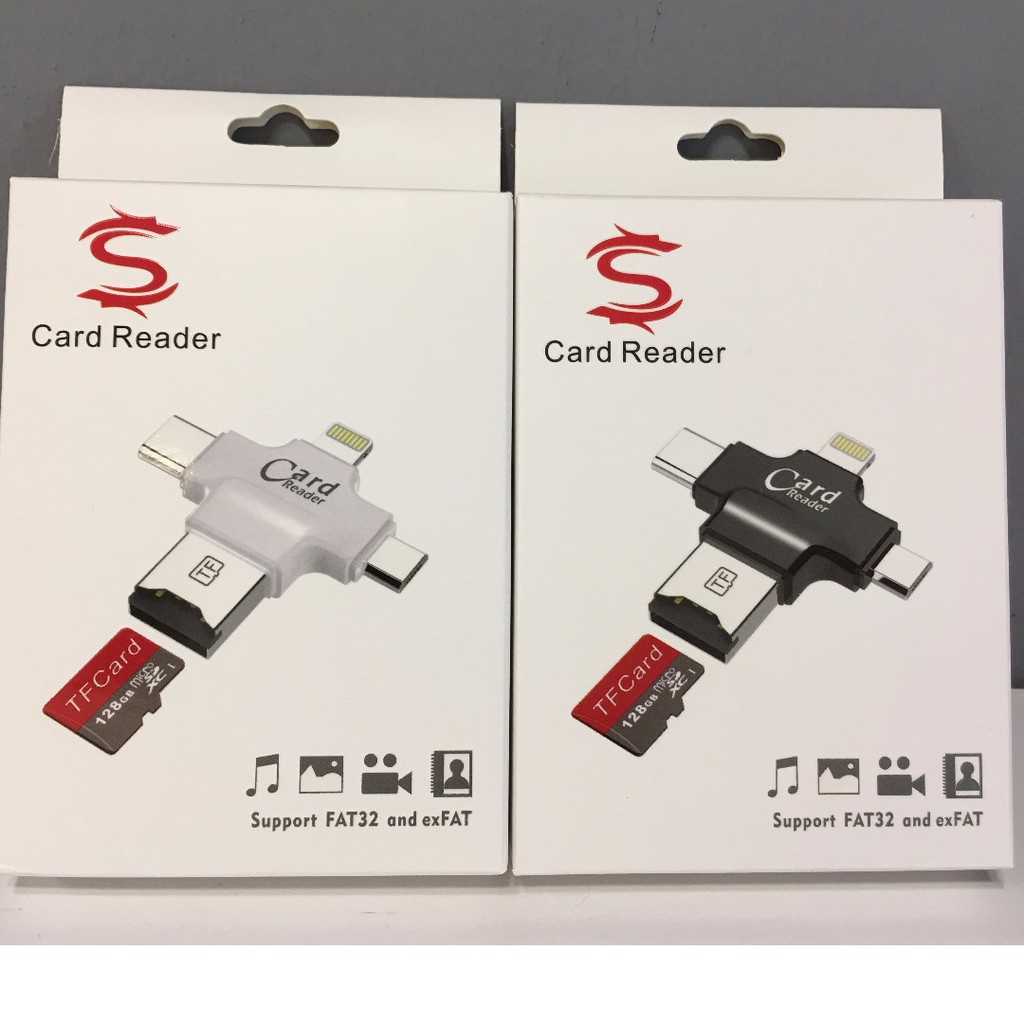 OTG Card Reader 5 In 1 For Android, IOS, Type-C, And USB