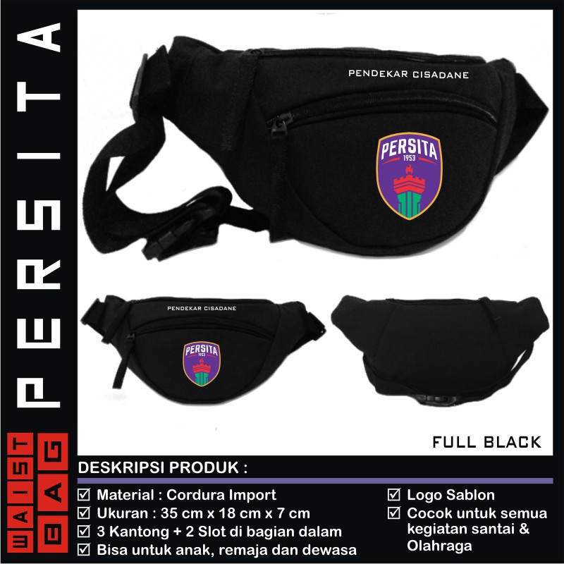 TAS PINGGANG WAISTBAG ISL PERSITA TANGERANG FULL HITAM
