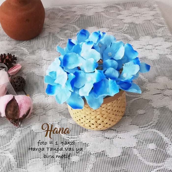 Bunga artificial hydrangea / bunga hidrangea artificial-BIRU MOTIF