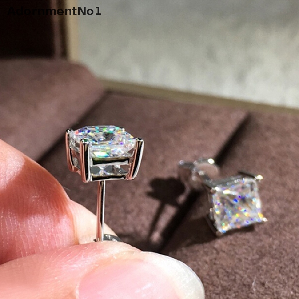 (AdornmentNo1) Anting Tusuk Desain Geometri Hias Kristal Gaya Mewah Untuk Wanita