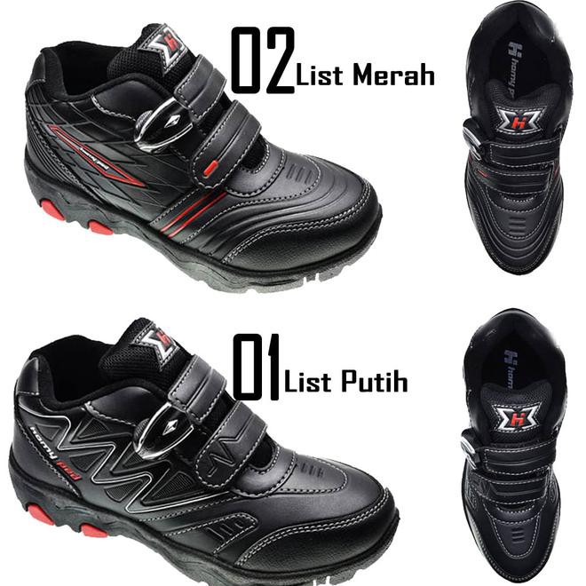 Sepatu Sekolah Anak Hitam Magnet Original Homyped Reynand Sd Smp - 36, List Putih Qr:07