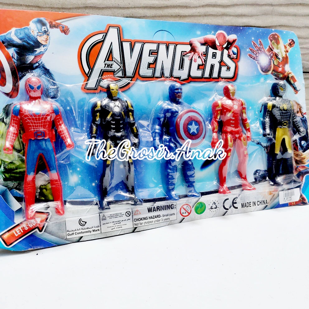 The Avengers Superhero Mainan Mini Action Figure Captain America Spiderman Iron Man