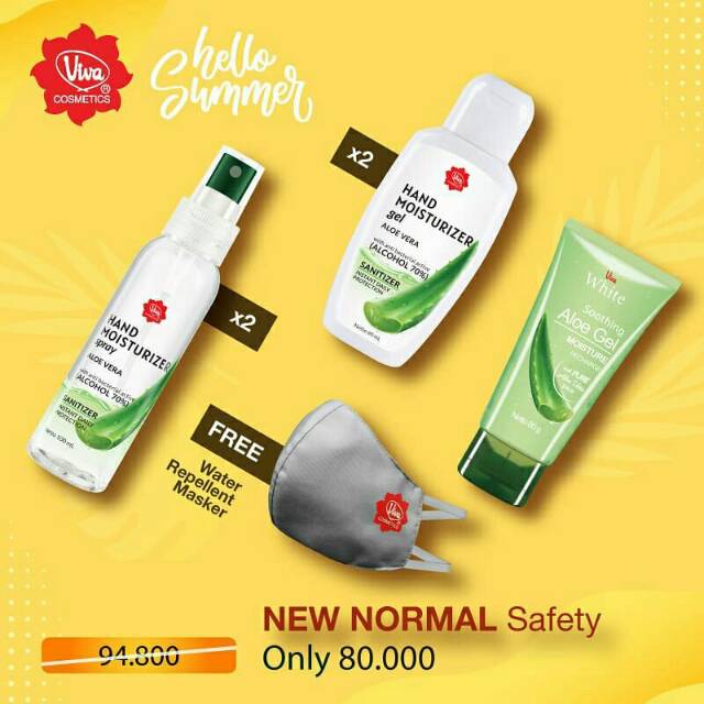 Paket Hand Sanitizer Moisturizer Aloe Vera Gel Viva