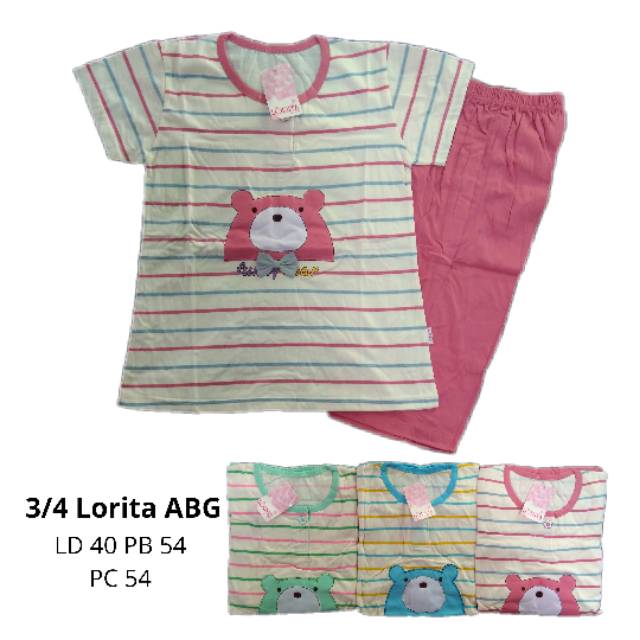 Babydoll AMRO ABG pendek celana 3/4 / baju tidur Lorita ABG
