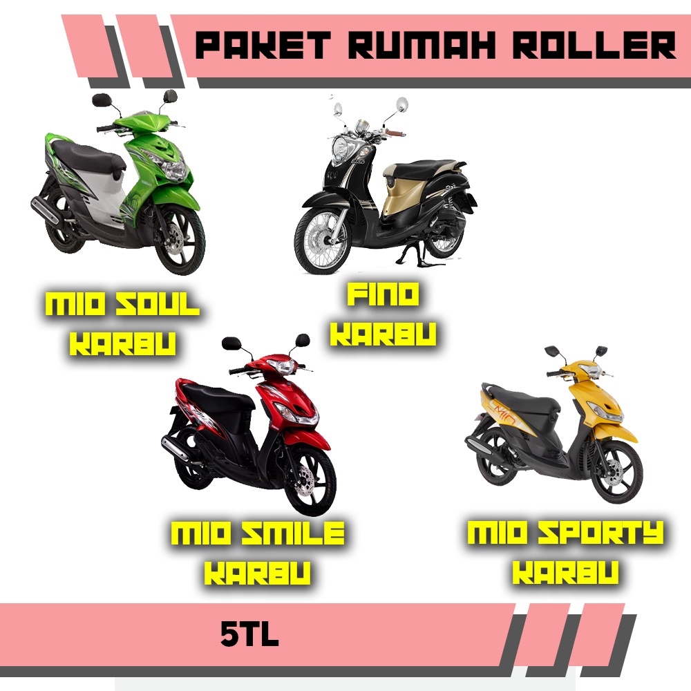 PAKET RUMAH ROLLER SET Yamaha Mio Sporty, Mio Smile, MIo Soul Karbu, Fino Karbu ,GRATIS VANBELT-1