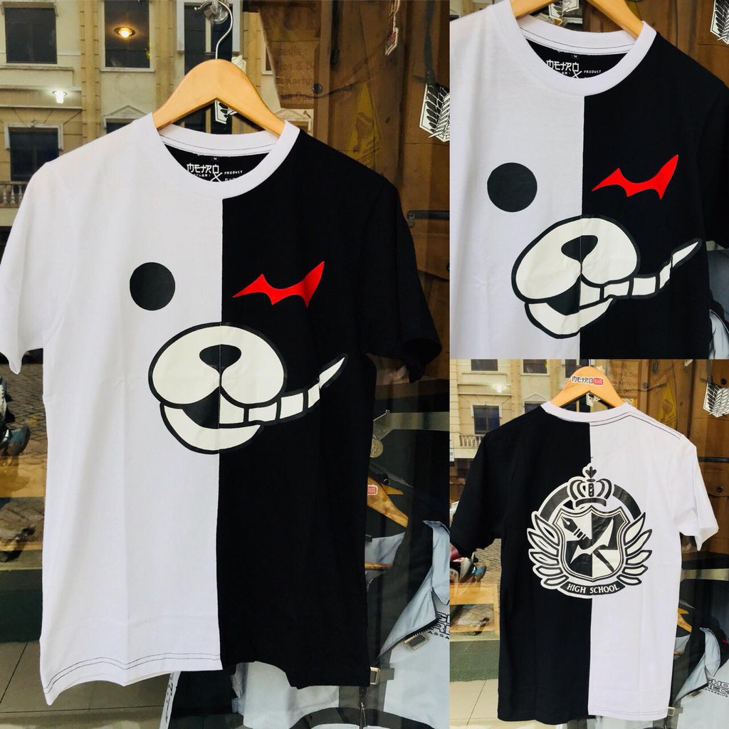 Kaos Anime Danganronpa Monokuma Black white Katun