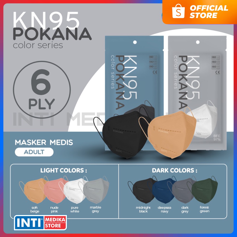 Jual POKANA - Masker Earloop KN95 3D 6 Ply Medis | Surgical Mask SACHET ...