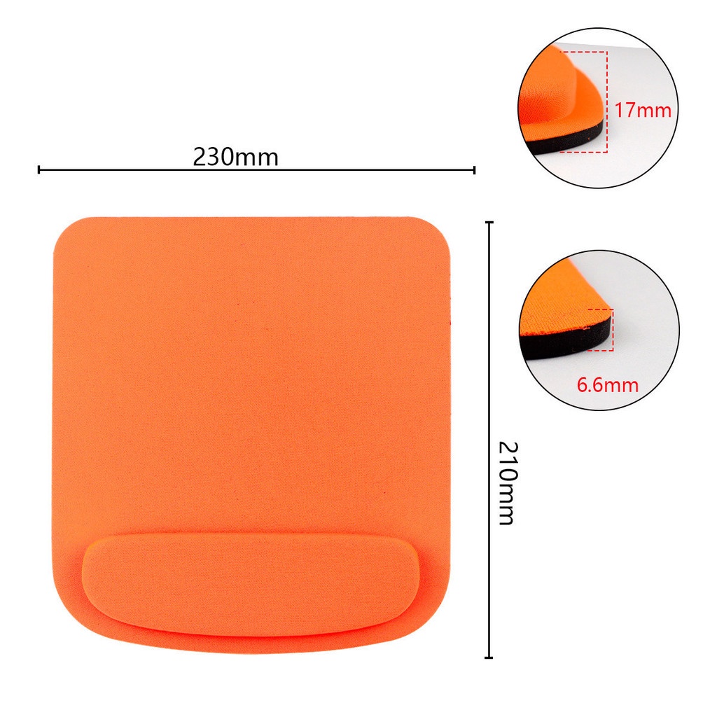 Mouse Pad Bentuk Persegi Ergonomis Anti slip Warna Polos Dengan Bantalan Pergelangan Tangan