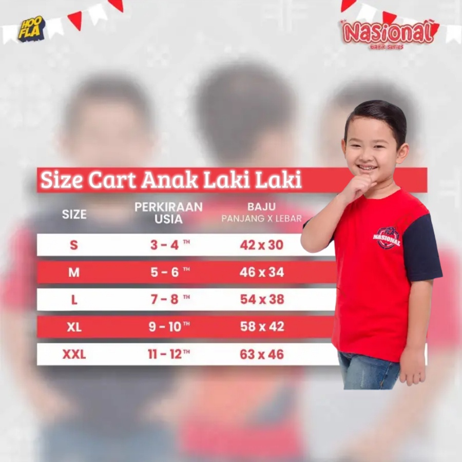 Baju Couple Keluarga Agustusan Kaos Kemerdekaan Anak Laki Laki Lengan Pendek Hoofla Kaos Agustusan Anak Kualitas Premium Terbaru