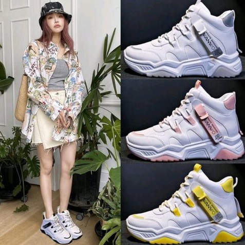 AJN - SEPATU SNEAKERS SEMI BOOTS KOREA WANWOO