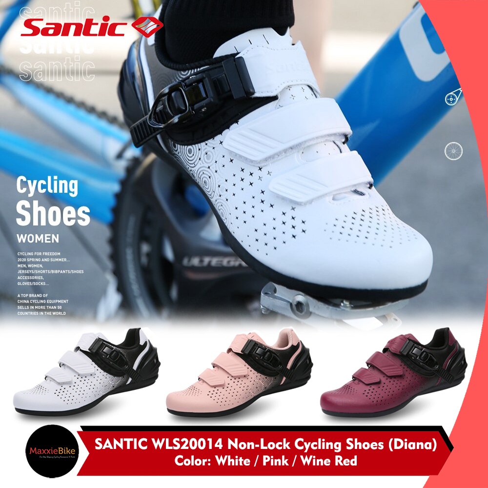 SANTIC Sepatu Sepeda Wanita Non-Cleat Road Diana WLS20014 Cycling Non-Lock Women Shoes Adjustable