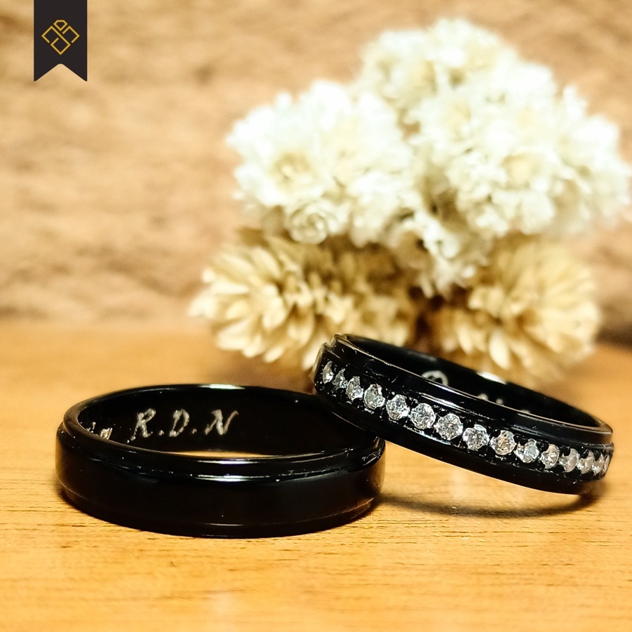 Cincin Couple Perak Hitam