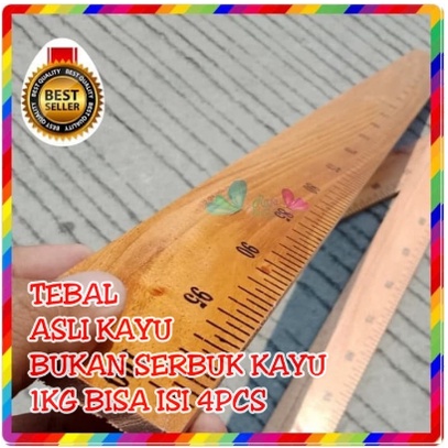 Penggaris Kayu 1 Meter Penggaris Mistar 1 Meter Penggaris Papan Tulis Kayu Tebal Panjang 100 Cm