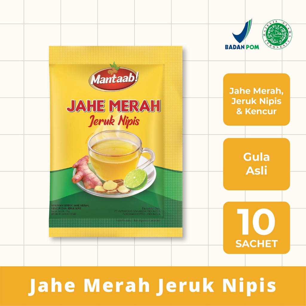 

Mantaab Jahe Merah Jeruk Nipis (Renceng) Isi 10 Sachet