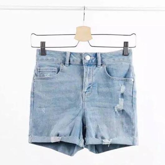 celana jeans pendek wanita anko light wash