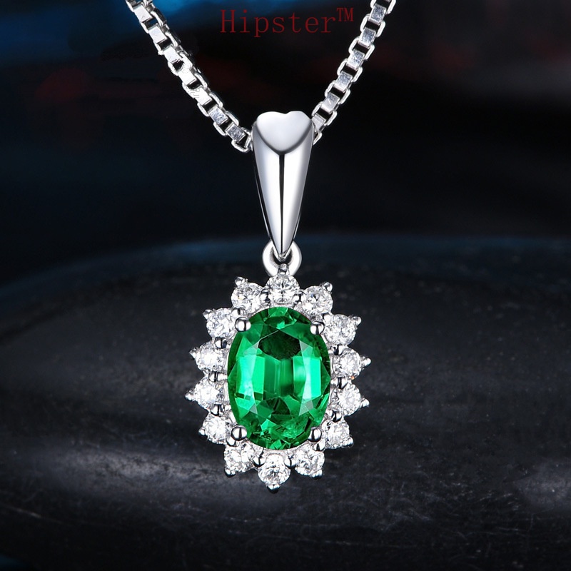 Fashion Elegance Retro Clavicle Chain Colored Gemstone Pendant