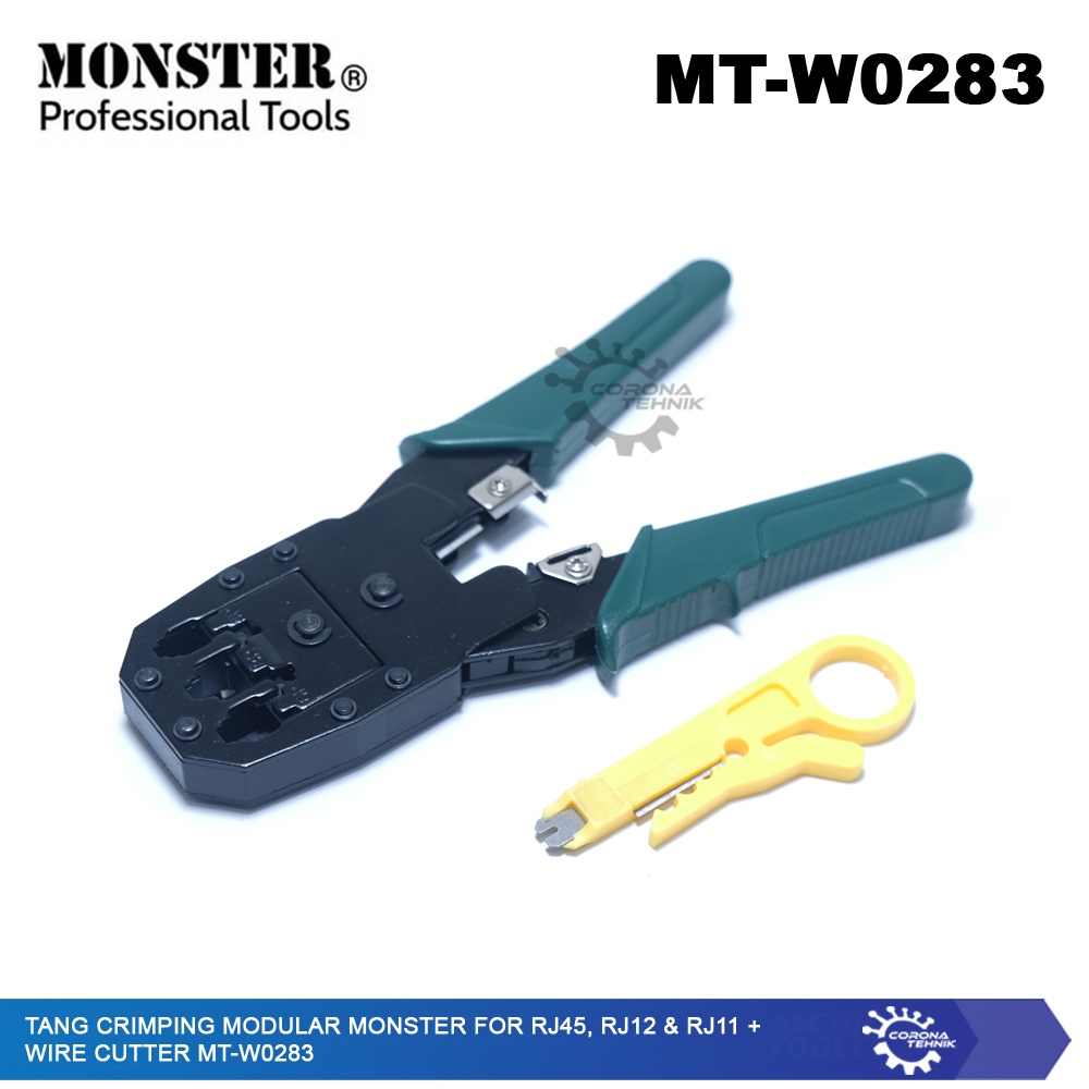 Monster  - Tang Crimping Modular For RJ45, RJ12 &amp; RJ11 + Cutter MT-W0283