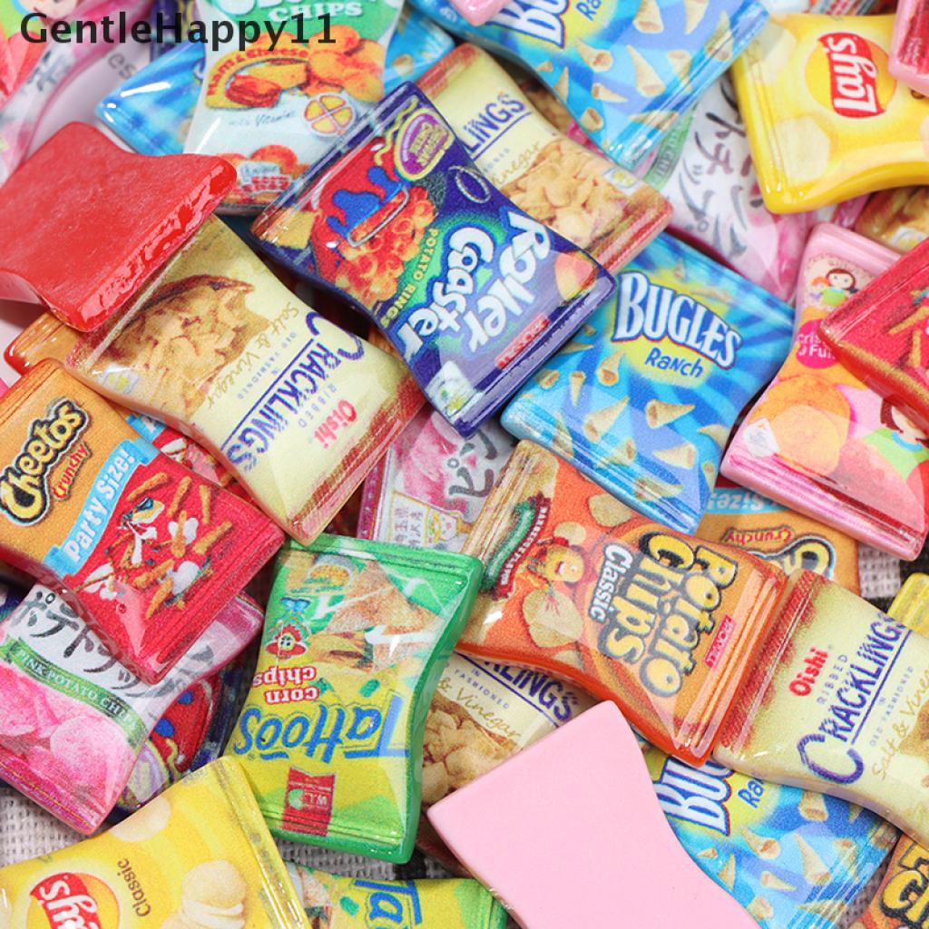 Gentlehappy 10Pcs / Set Mainan Simulasi Permen / Snack / Cream Bahan Resin Untuk Aksesoris Rumah Boneka