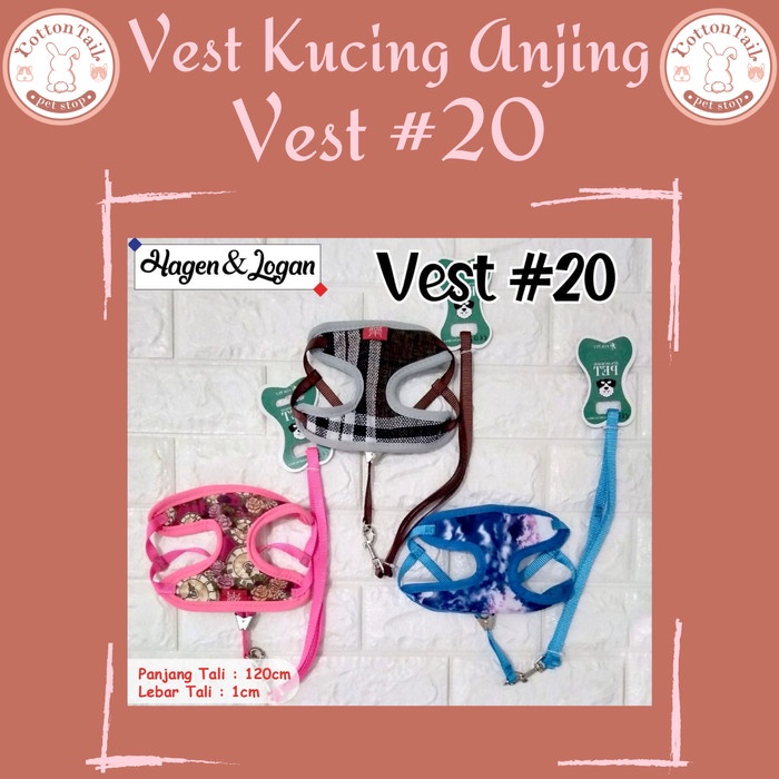 Harness Vest #20 Pet Cat Dog Leash Kalung Tali Anjing Kucing Vest #20