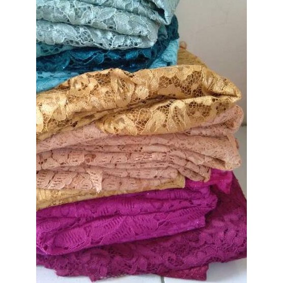 ONGKIR9RB Kain brukat brokat cord cornelli perca sisa