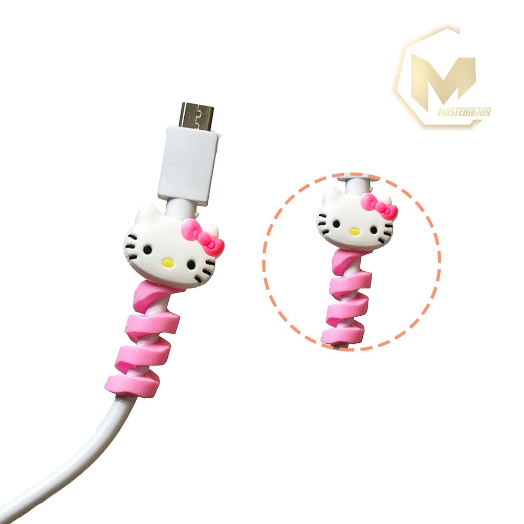 Cable Saver TWIST Cable Protector SPIRAL Pelindung Ujung Kabel karakter android iphone MA3010