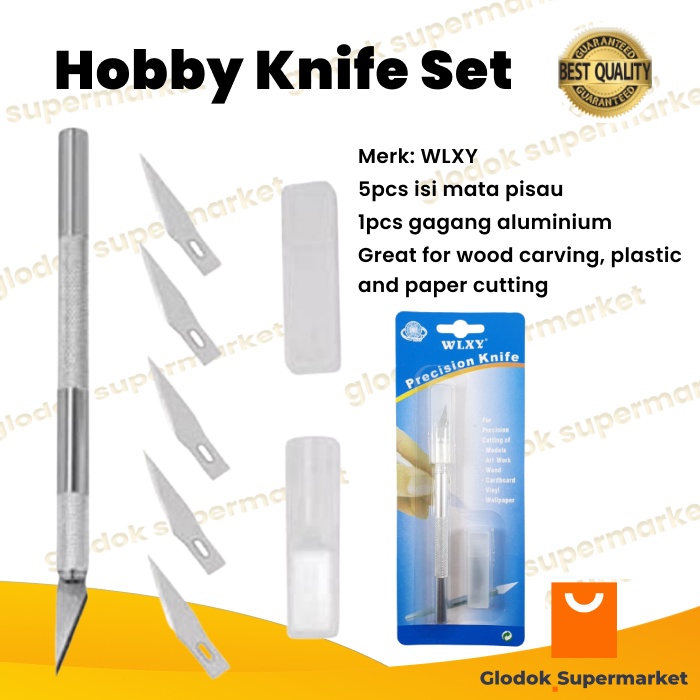 Pisau Ukir Service IC WLXY Precision Hobby Knife Set Refill Isi 5 Mata Pisau