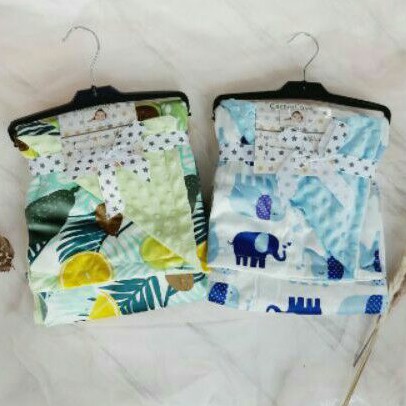 Selimut bayi double fleece bubble premium motif print