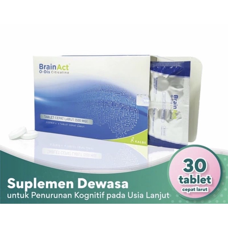 Brainact odis 500 mg strip 10 tablet ( suplemen otak &amp; saraf mata )