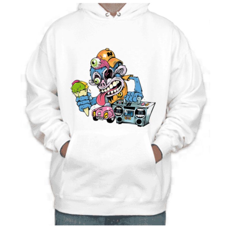 Hoodie Unisex Pria dan Wanita Street Style Graffiti / Hoodie Pria dan Wanita Unisex / Hoodie Tebal D