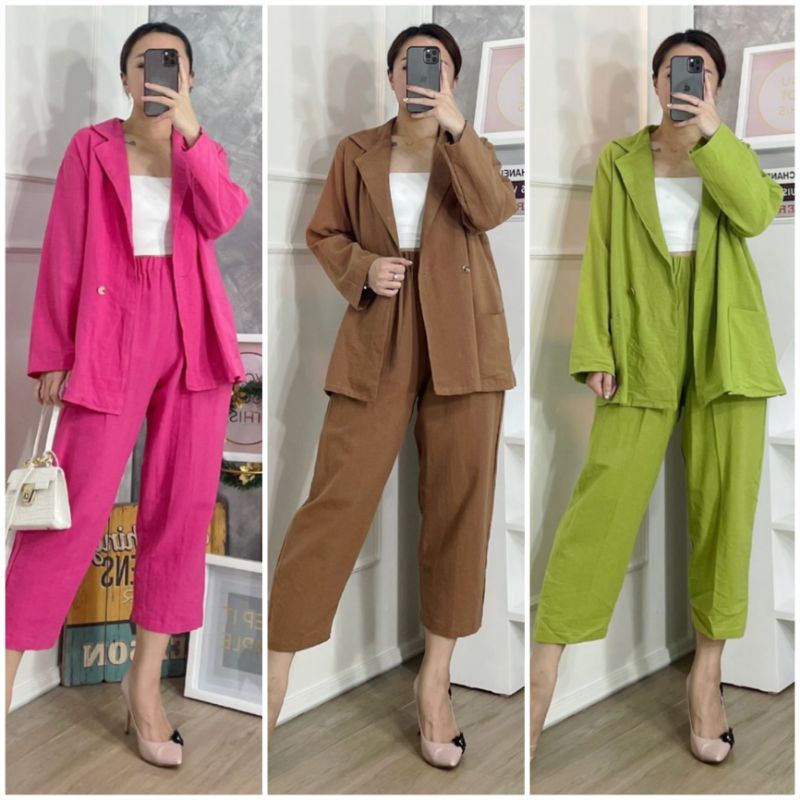 ⚡️CLEARANCE SALE ♡ PREMIUM ♡ ORIGINAL ! MAURRICE 2 IN 1 SET  LONG SLEEVE POCKET BLAZER WITH  PANTS / OUTER &amp; CELANA