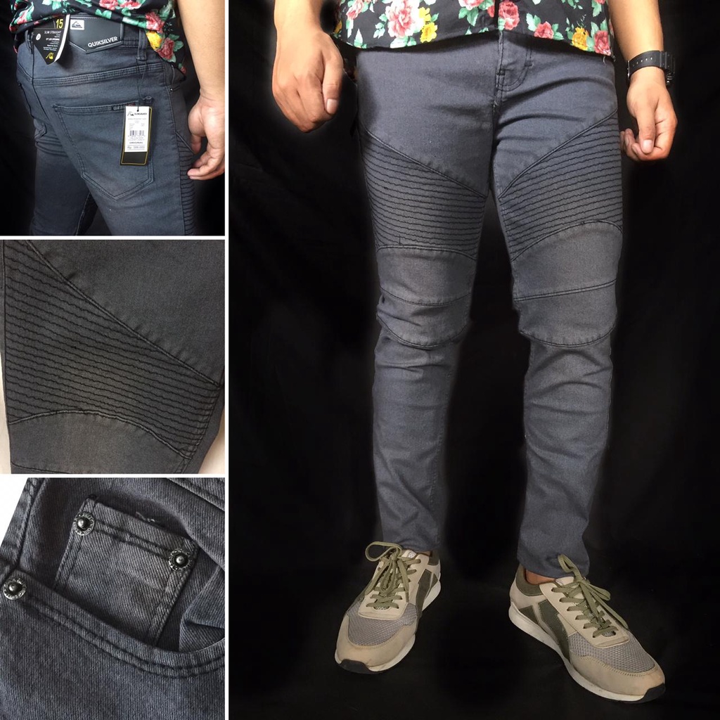 Celana Slim Fit Pria Jeans Lutut Sobek Panjang Bahan Premium Stretch Size 29-34