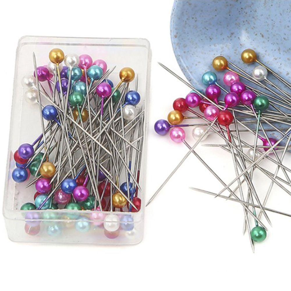 Needway Dressmaking Pins Colorful 100PCS/lot Bulat Mutiara Kepala DIY Aksesoris Pernikahan Pin Lurus