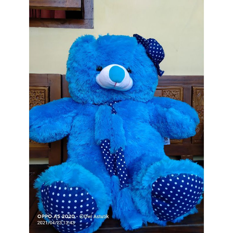 BONEKA TEDDY BEAR TOPI SYAL 1 METER / BONEKA BERUANG TERMURAH TERLARIS / BONEKA JUMBO SATU METER