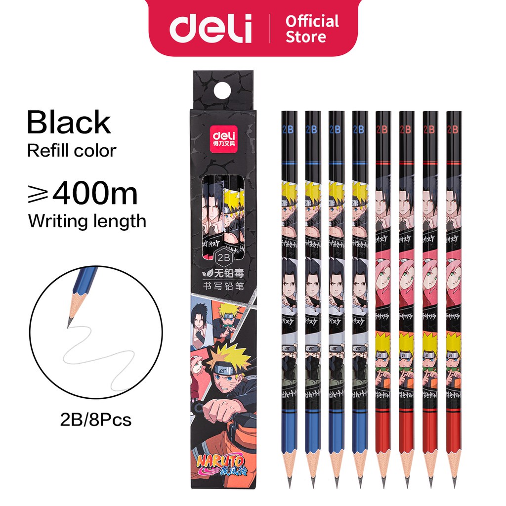

Deli Graphite Pencil / Pensil Kayu 2B Isi 8pcs Desain Naruto Mudah Diraut 58206-2B