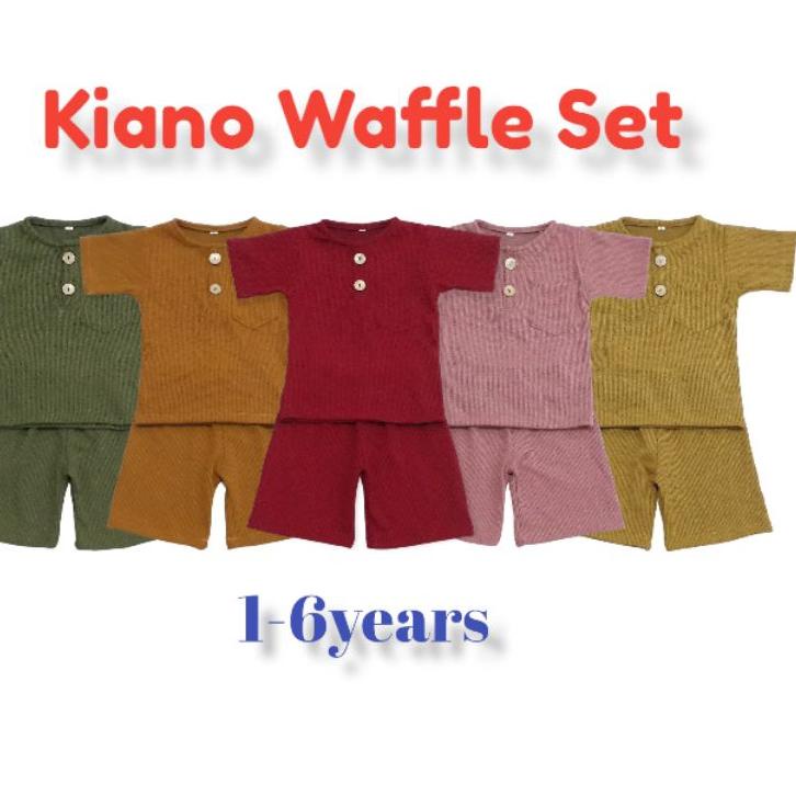 (SIAP KIRIM..) KIANO SET WAFFLE UNIQLO setelan anak baju pendek anak