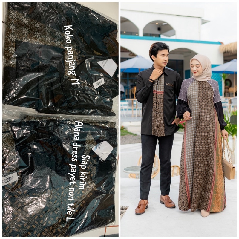 ALANA DRESS DAN KOKO ALANA JETBLACK BY BBCOLLECTIONS (SIAP KIRIM)