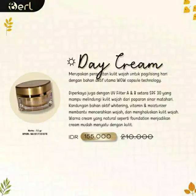 BERL Intense Lightening Day Cream - BERL Day Cream pagi / siang Pencerah Wajah