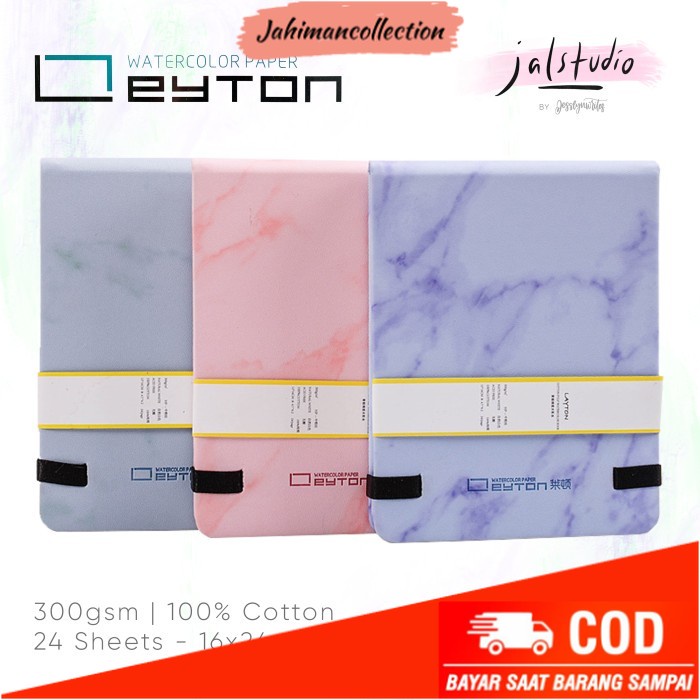 

✨ BISA COD ✨ Leyton Watercolor Book 16x24cm Cold Hot Pressed 100% Cotton 300gsm - Pink