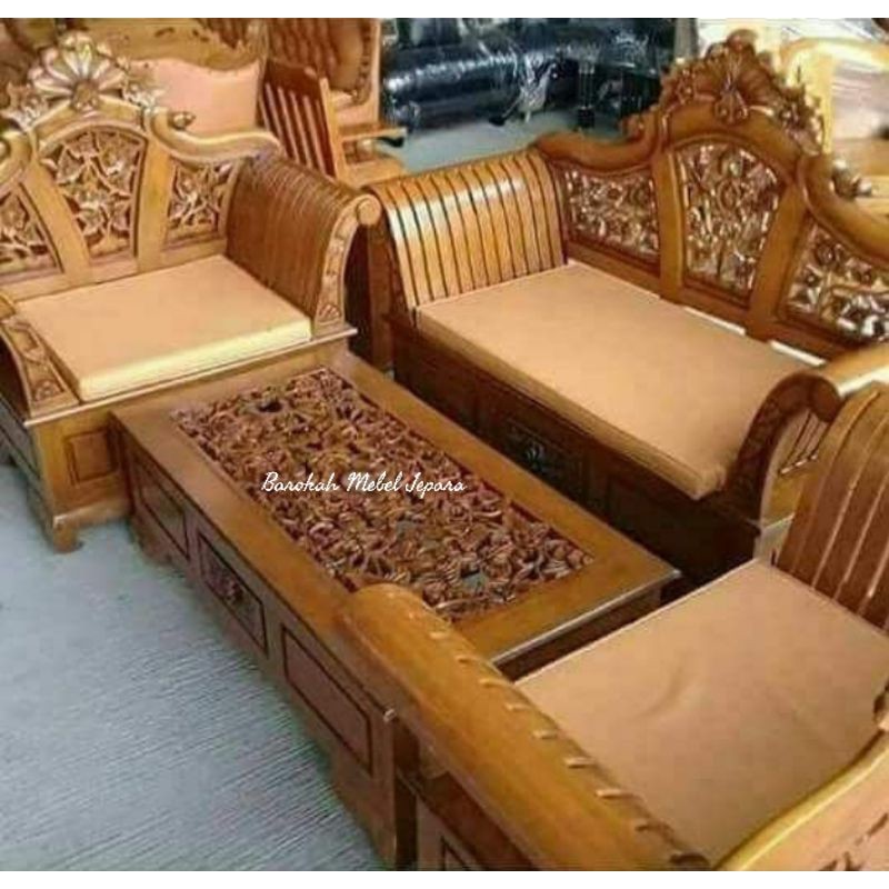 kursi Tamu Jati Jepara Full ukir / kursi tamu ukir jepara