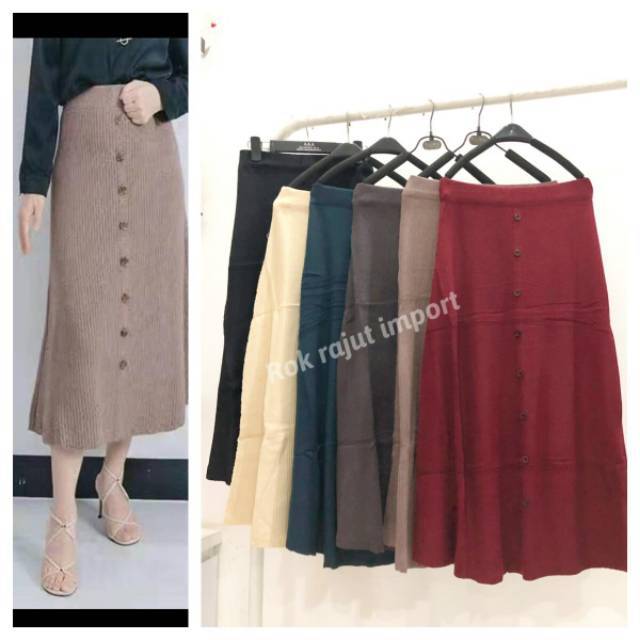 Midi skirt - rok rajut - rok midi